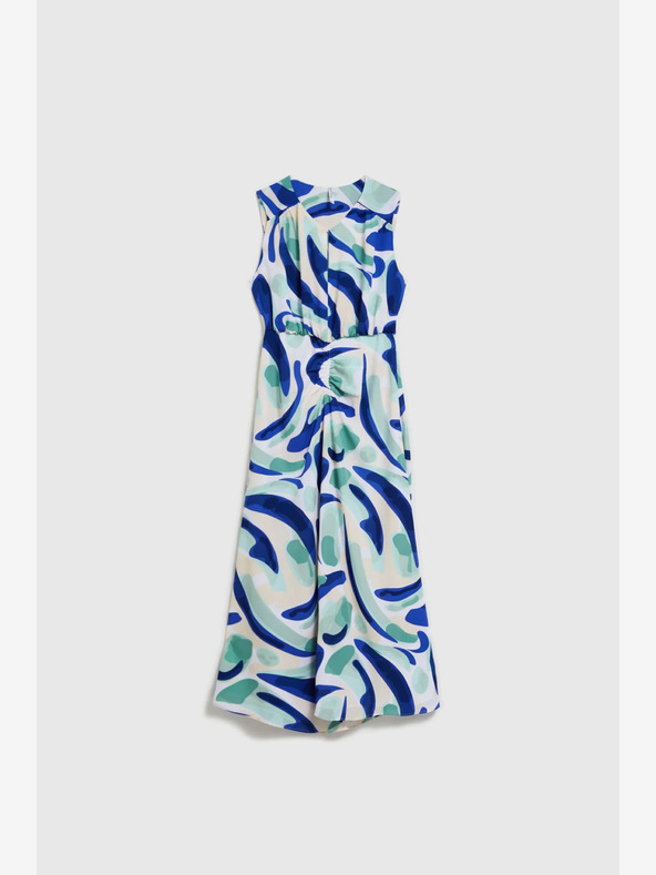 Moodo Blau gemustertes Midikleid Moodo
