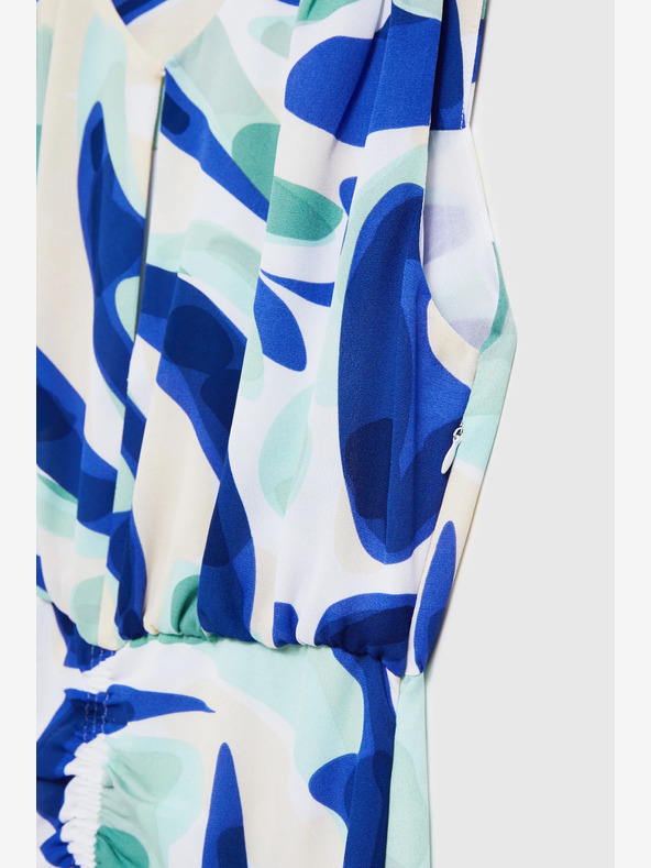 Moodo Blau gemustertes Midikleid Moodo