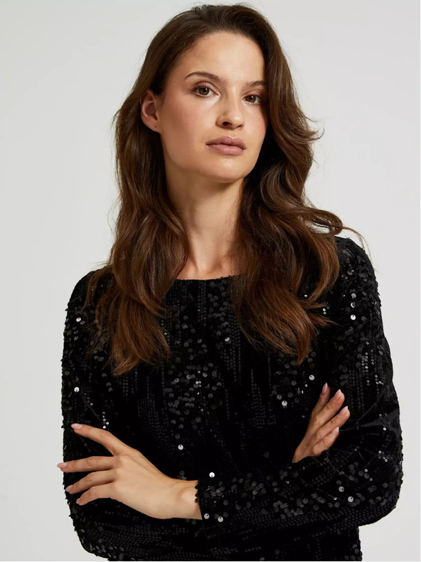 Moodo Damen Pailletten Party Kleid Moodo