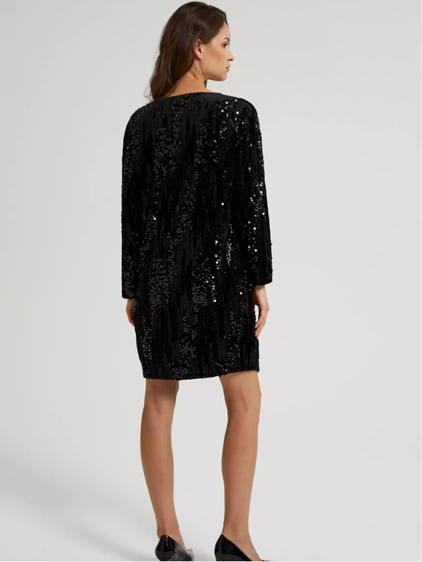 Moodo Damen Pailletten Party Kleid Moodo