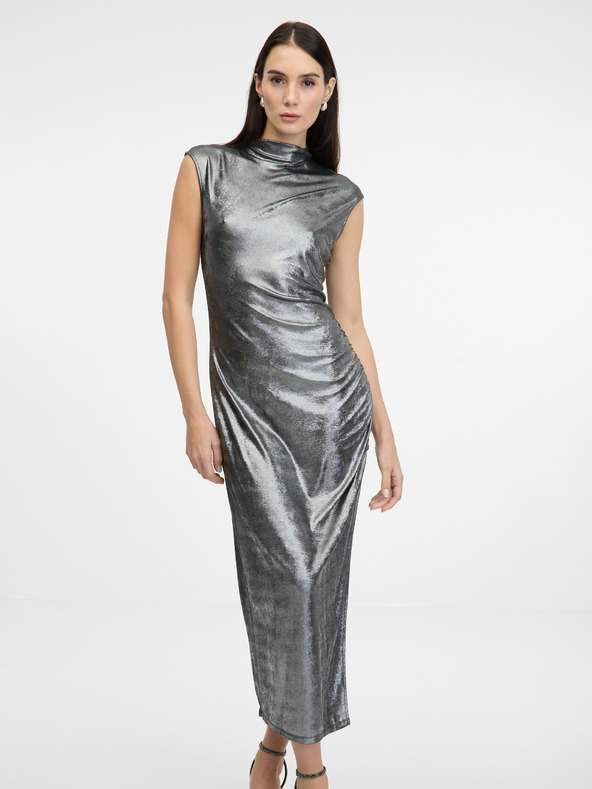 Orsay Silbernes Damen-Midikleid ORSAY