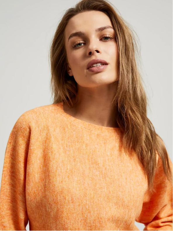 Moodo Orangefarbener 3/4-Arm-Pullover Moodo