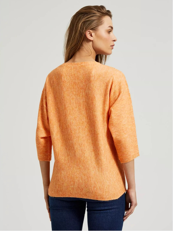 Moodo Orangefarbener 3/4-Arm-Pullover Moodo