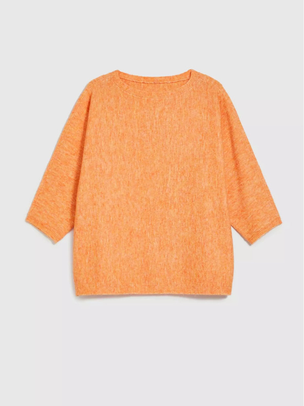 Moodo Orangefarbener 3/4-Arm-Pullover Moodo