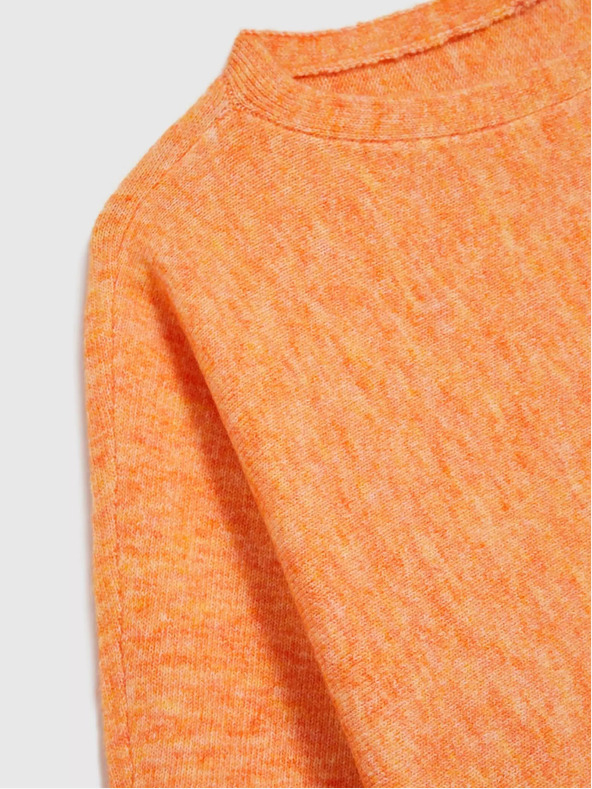 Moodo Orangefarbener 3/4-Arm-Pullover Moodo
