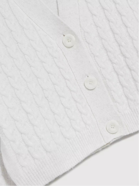 Moodo Weiße kurze Strickjacke mit Knöpfen Moodo