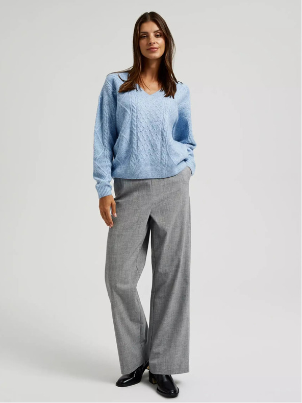 Moodo Blaue Strickjacke mit V-Ausschnitt Moodo