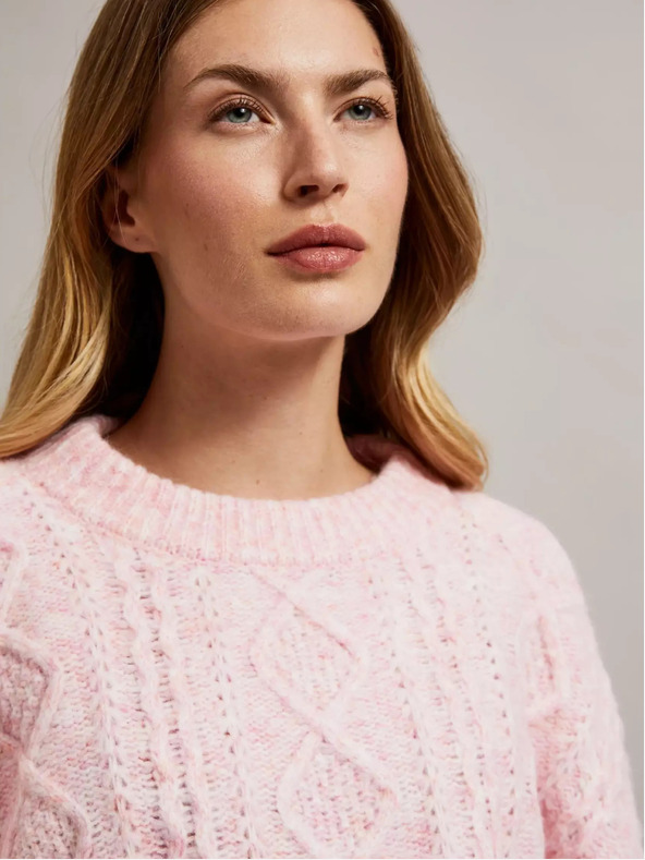 Moodo Rosa Pullover mit lockerem Schnitt Moodo