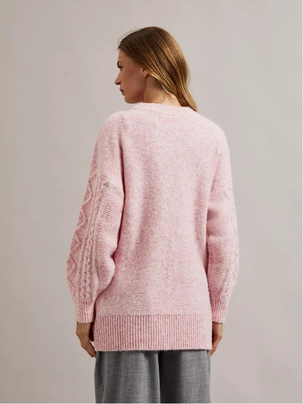 Moodo Rosa Pullover mit lockerem Schnitt Moodo