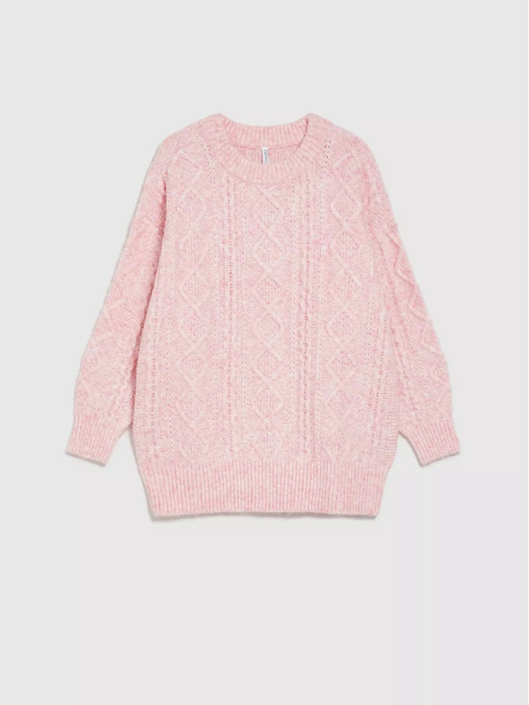 Moodo Rosa Pullover mit lockerem Schnitt Moodo