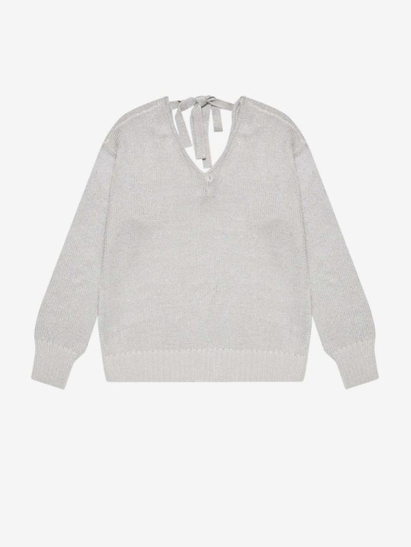 Moodo Grauer Damen Glanzpullover Moodo