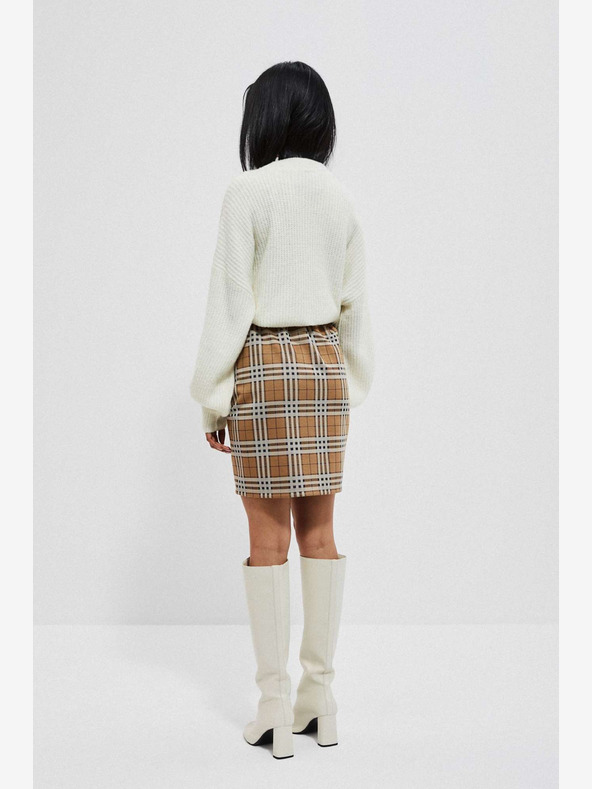 Moodo Brauner Damen-Karo-Rock Moodo