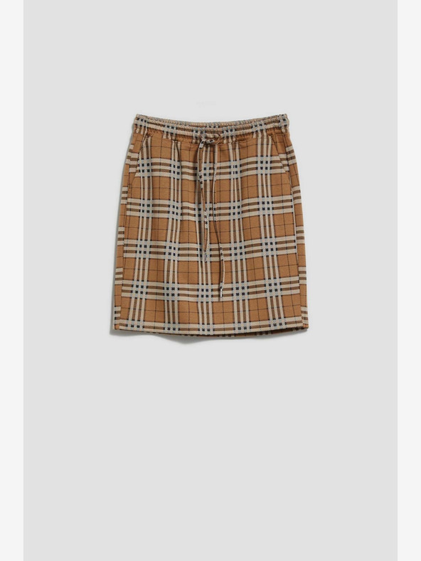 Moodo Brauner Damen-Karo-Rock Moodo