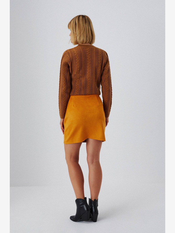 Moodo Orange Damen Wildlederrock Moodo