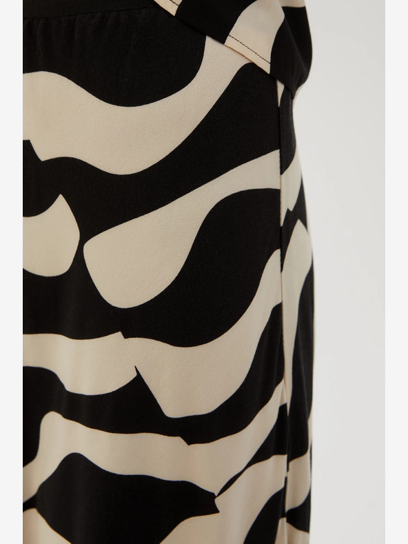 Moodo Moodo Beige und Schwarz Gemusterter Rock für Damen