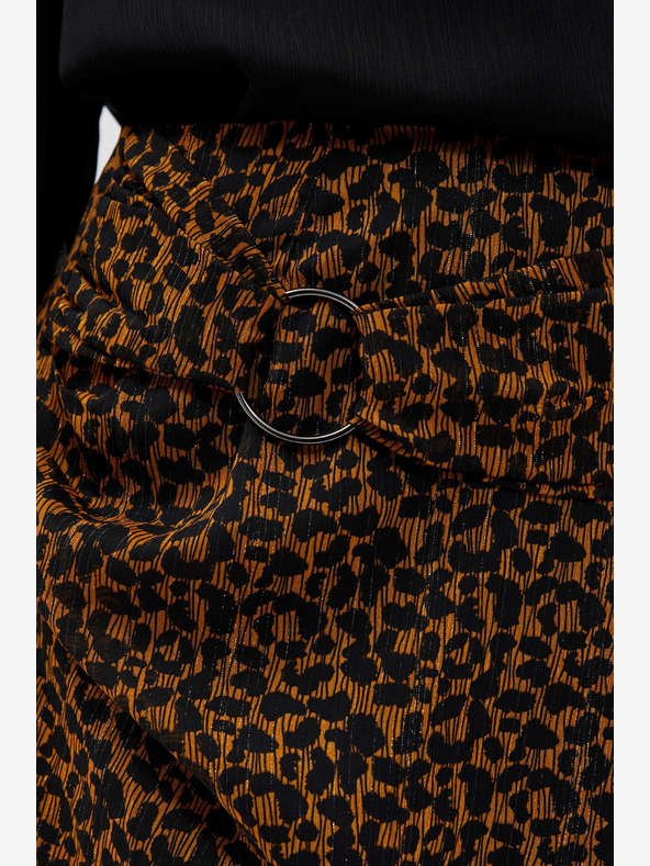 Moodo Schwarz und braun gemusterter Damenrock Moodo