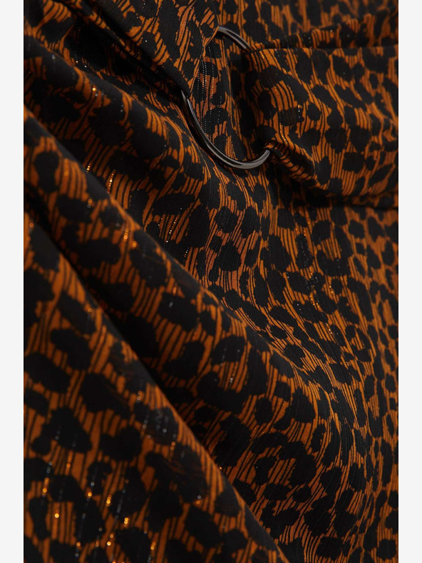 Moodo Schwarz und braun gemusterter Damenrock Moodo