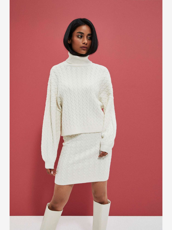 Moodo Cremefarbener Damen-Rock Moodo