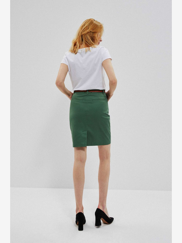 Moodo Grüner Damenrock mit Gürtel Moodo