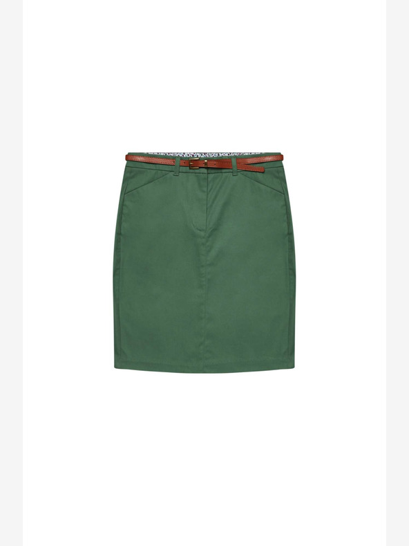 Moodo Grüner Damenrock mit Gürtel Moodo