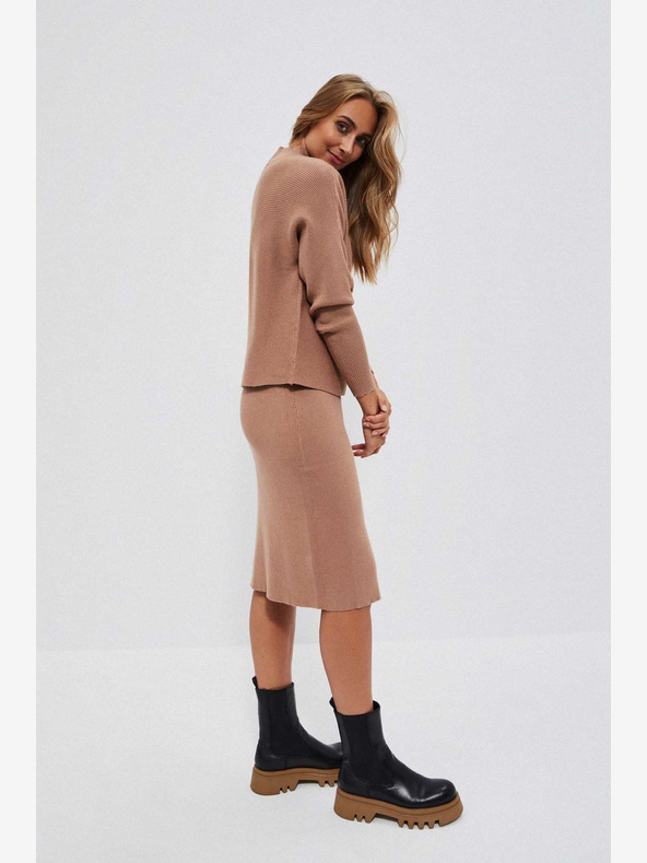 Moodo Brauner Damen-Sweatpants-Rock Moodo