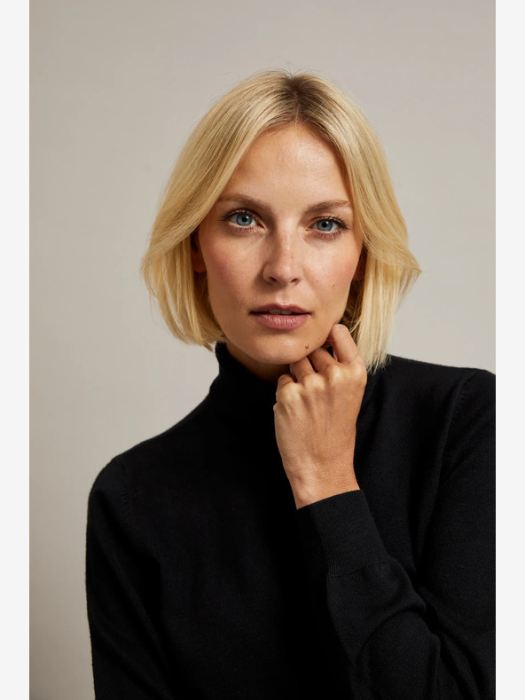 Moodo Schwarzer Damen-Rollkragenpullover Moodo