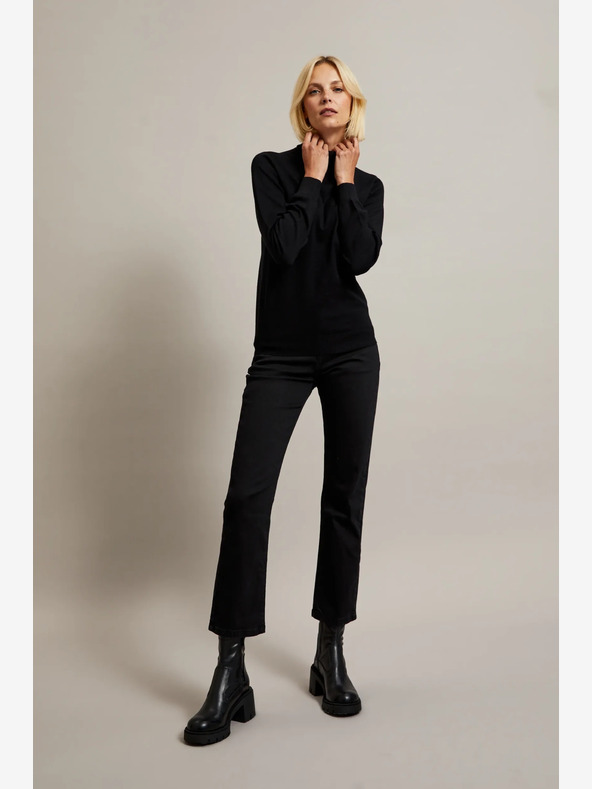 Moodo Schwarzer Damen-Rollkragenpullover Moodo