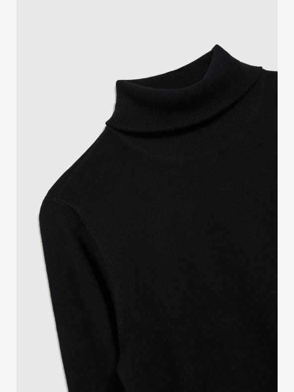 Moodo Schwarzer Damen-Rollkragenpullover Moodo