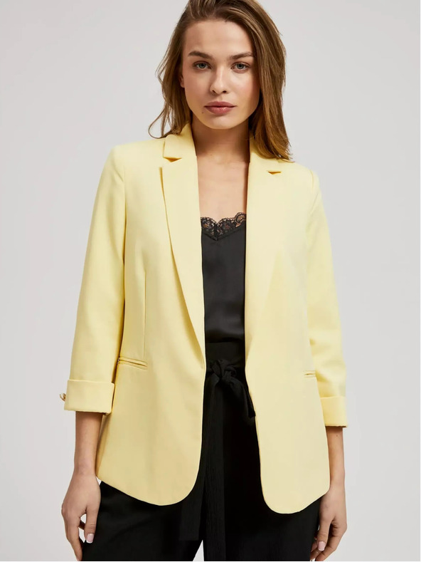 Moodo Gelbe Jacke mit 3/4 Ärmeln Moodo
