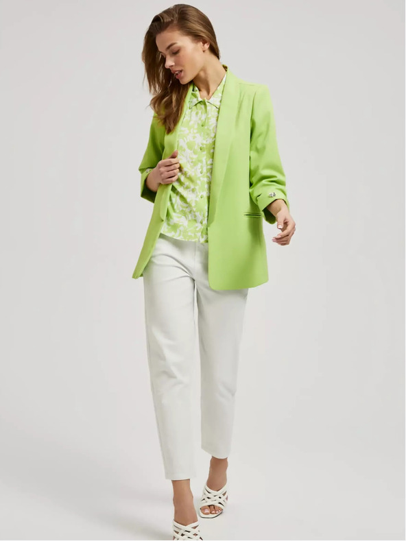 Moodo Grüne Jacke mit 3/4 Ärmeln Moodo