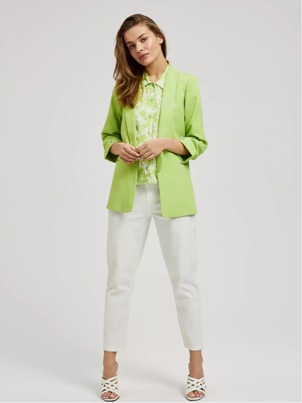 Moodo Grüne Jacke mit 3/4 Ärmeln Moodo