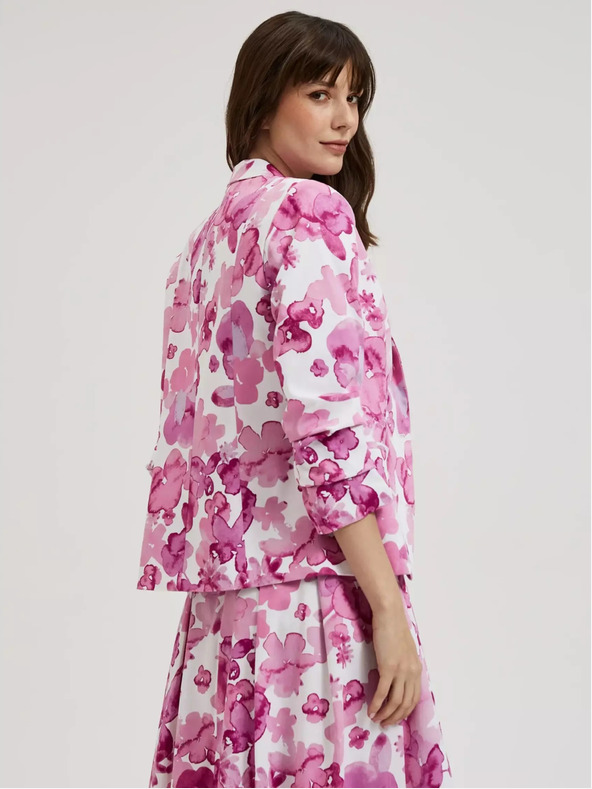 Moodo Rosa gemusterte Jacke Moodo