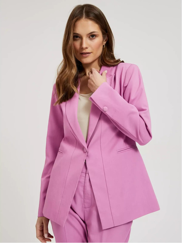 Moodo Rosa langärmeliger einreihiger Blazer Moodo