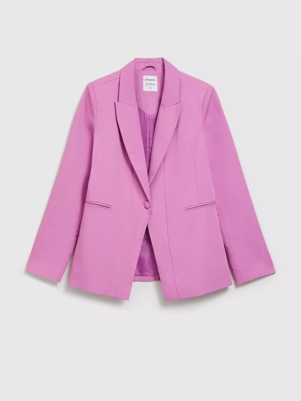 Moodo Rosa langärmeliger einreihiger Blazer Moodo