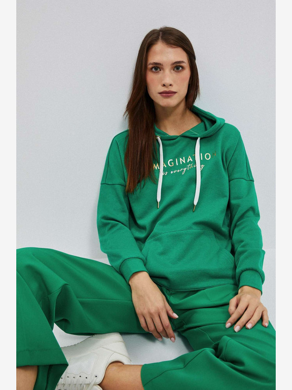 Moodo Grüner Damen-Kapuzenpullover Moodo