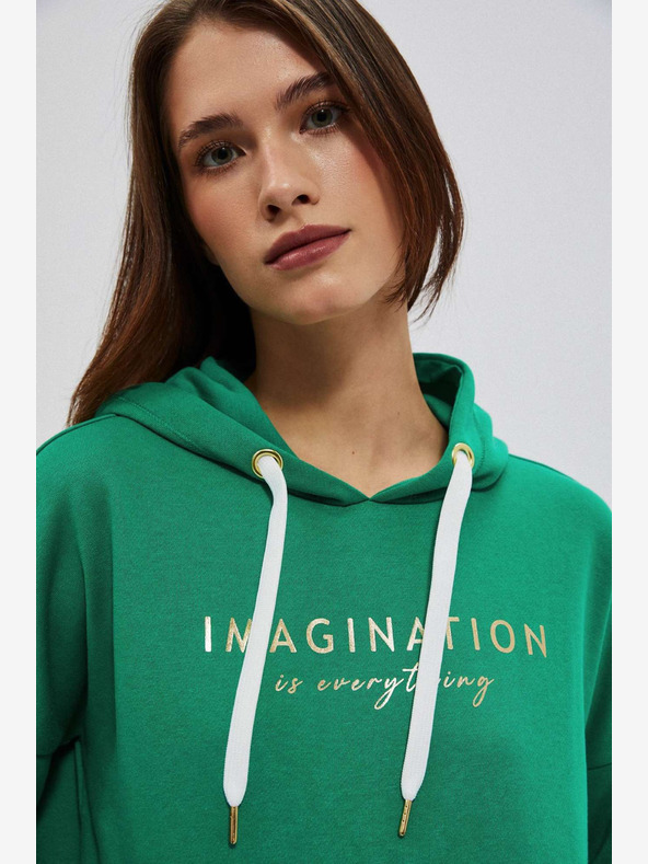 Moodo Grüner Damen-Kapuzenpullover Moodo