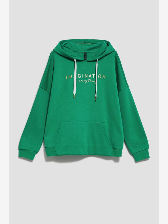 Moodo Grüner Damen-Kapuzenpullover Moodo