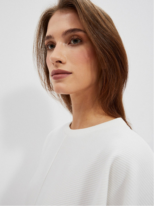 Moodo Weißer Damen-Kapuzenpullover Moodo