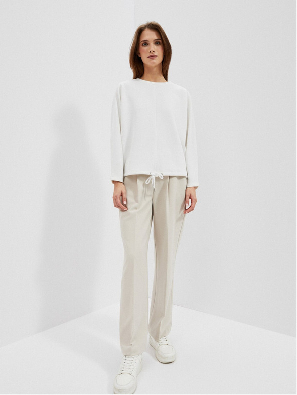 Moodo Weißer Damen-Kapuzenpullover Moodo