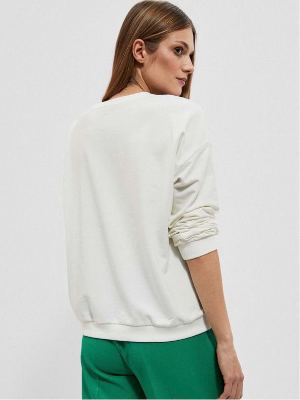 Moodo Weißer Damen-Kapuzenpullover Moodo