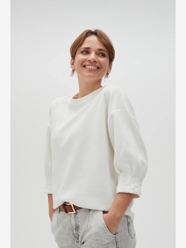 Moodo Weißer Damen-Kapuzenpullover Moodo