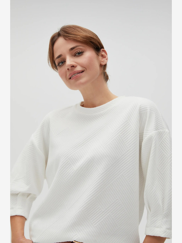 Moodo Weißer Damen-Kapuzenpullover Moodo