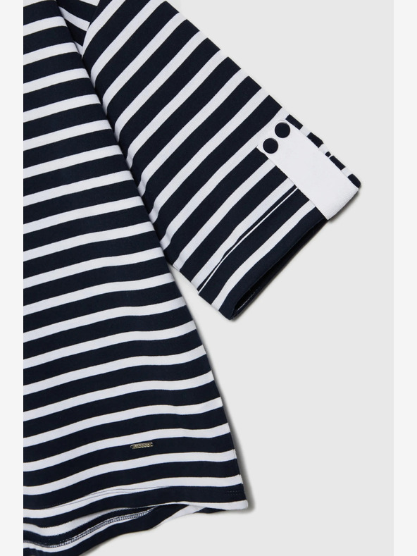 Moodo Weiß und blau gestreiftes Damen-Sweatshirt von Moodo