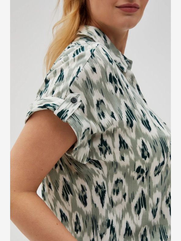 Moodo Grünes gemustertes Damen-Shirt Moodo