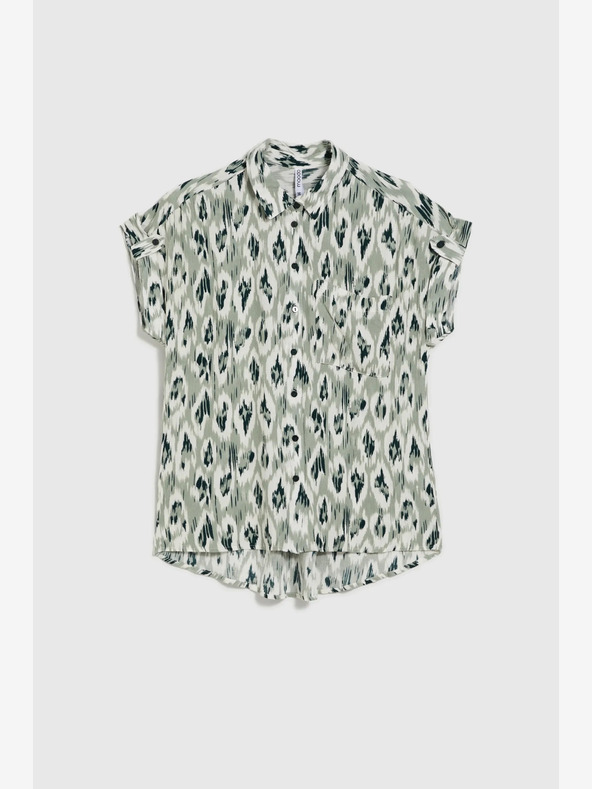 Moodo Grünes gemustertes Damen-Shirt Moodo