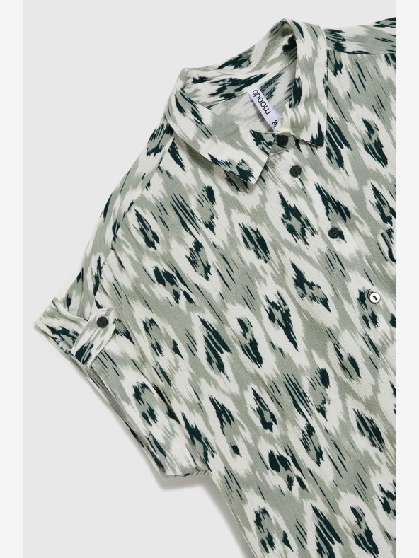 Moodo Grünes gemustertes Damen-Shirt Moodo