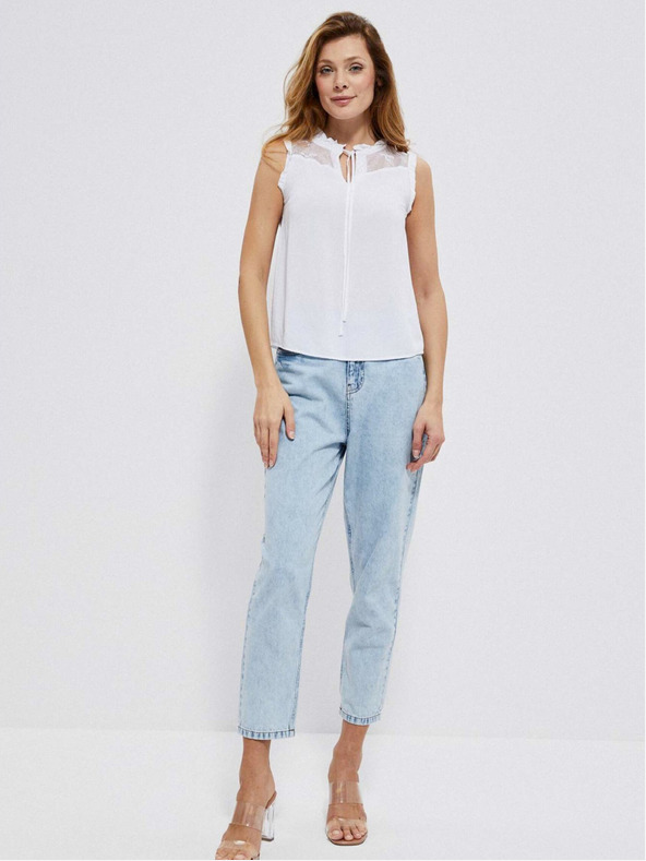 Moodo Weiß Damen Bluse Moodo