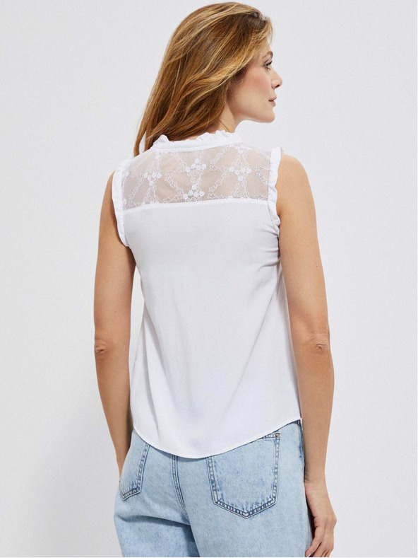 Moodo Weiß Damen Bluse Moodo