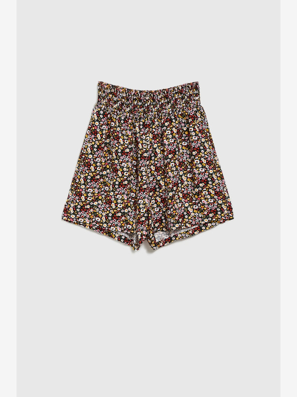 Moodo Schwarze Damen Blümchen Shorts Moodo