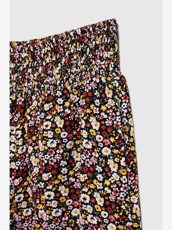 Moodo Schwarze Damen Blümchen Shorts Moodo